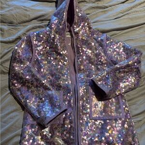 Lola + The Boys Shimmering Sequin Raincoat